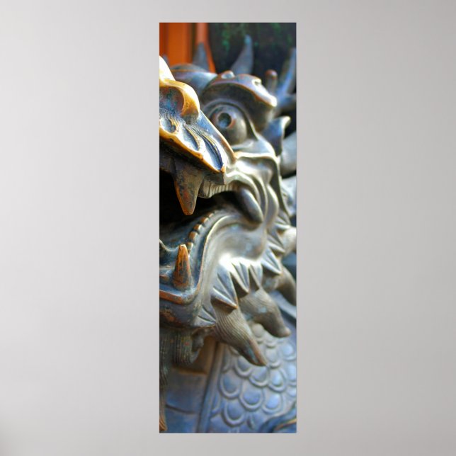 Dragão de bronze - Xangai, Poster da China 12x36 (Frente)
