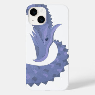 Dragão de cinza azul em branco