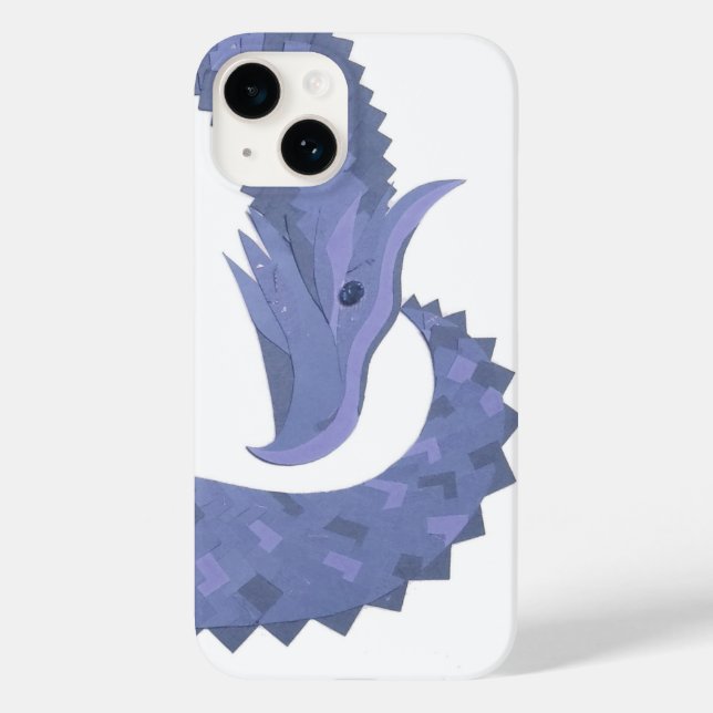 Dragão de cinza azul em branco (Verso)