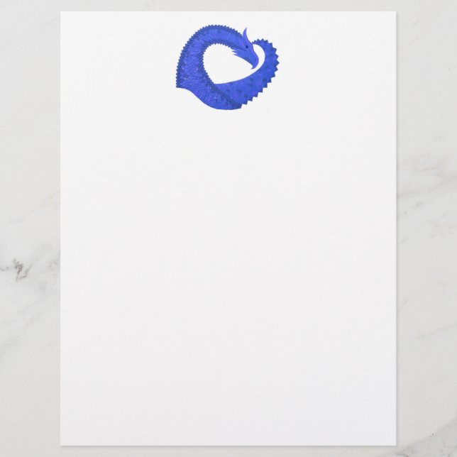 Dragão de coração azul sobre branco (Frente)