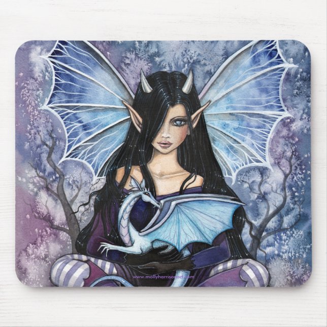 Dragão de Fada Gótica Mousepad por Molly Harrison (Frente)
