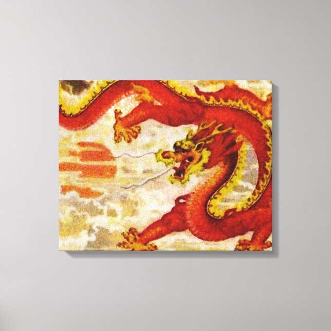 Dragão de Fogo Canvas Esticada (Frente)