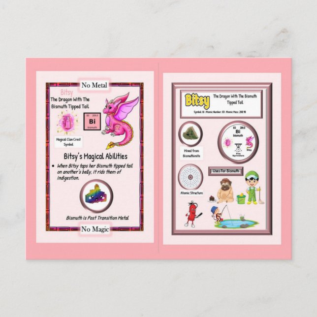 Dragão de Mesa Periódico - Cartão Bismuto (Frente)