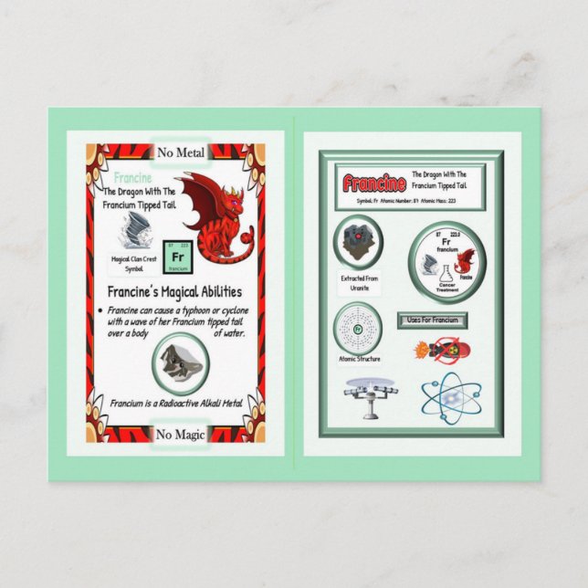 Dragão de Mesa Periódico - Cartão Frâncio (Frente)