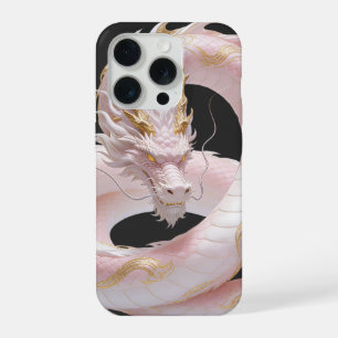 Dragão de Ouro Branco Chinês Com Design de Fantasi