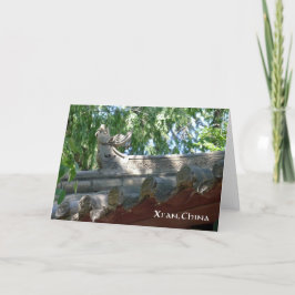 Dragão de Pedra Chinês, Xi'an, China - cartão