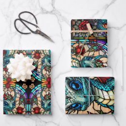 Dragão de Vidro Mantido Faux com Rosa