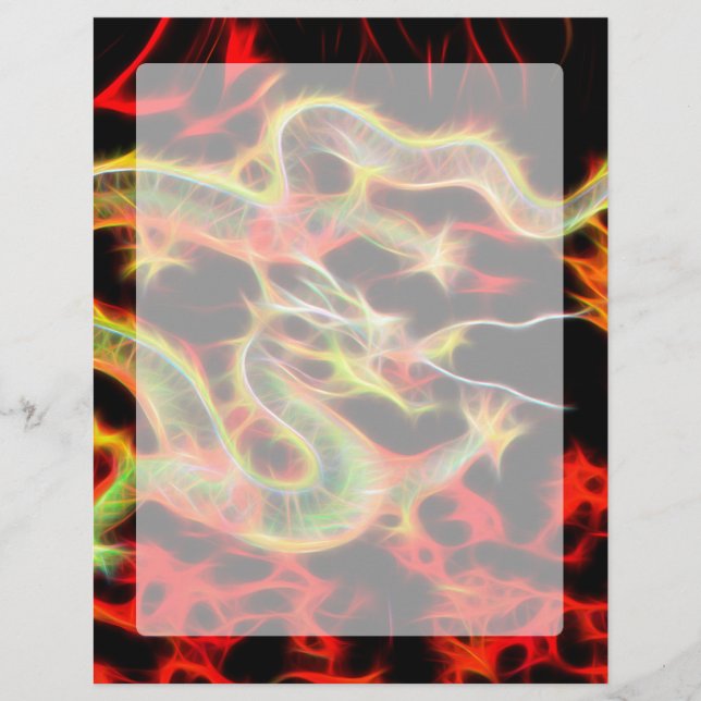 Dragão - Decoração do Fogo sobre Energia Sortuda (Frente)