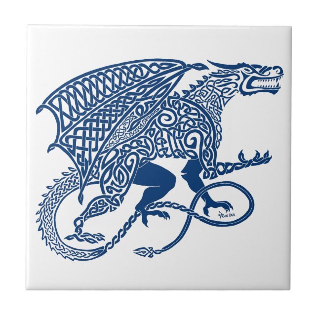 Dragão do azul de Knotwork (Frente)