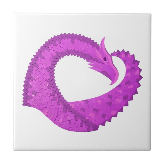 Dragão do coração roxo brilhante em branco (Frente)