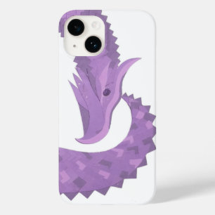 Dragão do coração roxo lavanda em branco