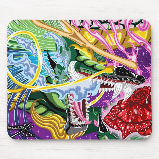 Dragão do Fim-Acima do rosa Mousepad (Frente)