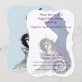 Dragão do vermelho do convite do chá de fraldas do