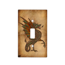 Dragão do Vintage Old World sobre o efeito do perg