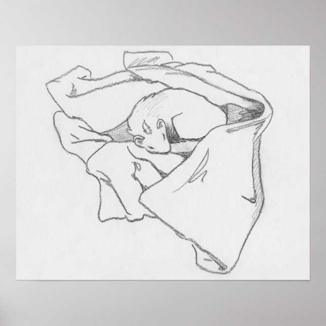 "Dragão Dormindo" Poster de Desenho de Ferreto (Frente)