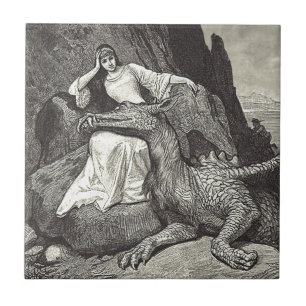 Dragão e donzela do animal de estimação