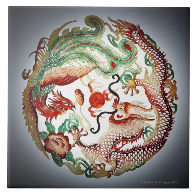 Dragão e estêncil de phoenix (Frente)