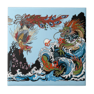 Dragão e Feng Huang. Ilustração de Insima