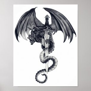 Dragão e Poster de Espada