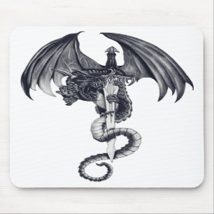 Dragão & espada Mousepad