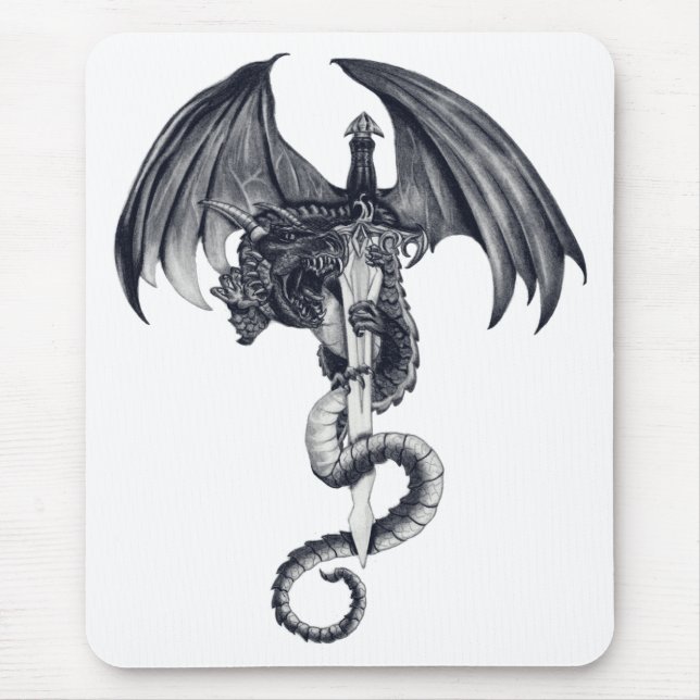 Dragão & espada Mousepad (Frente)