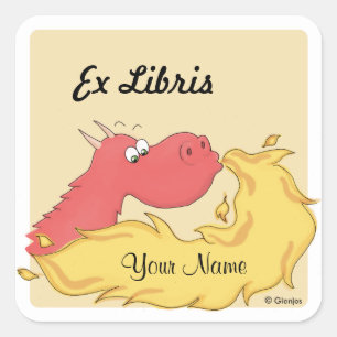Dragão etiqueta ex de Libris/livro