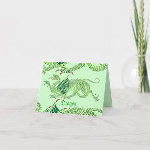Dragão Heráldico (Verde) - Cartão Saudável