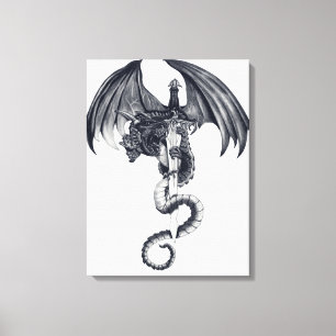 Dragão & impressão esticado espada das canvas