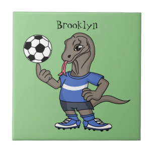 Dragão Komodo engraçado bonito jogando cartoon de