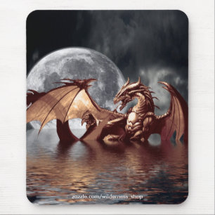 Dragão & lua Mousepad