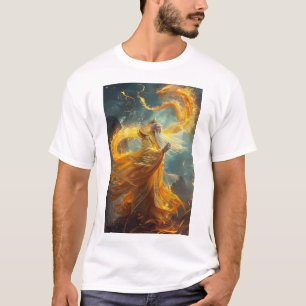 Dragão-Ouro chinês - Camisa Oriental para Homens e