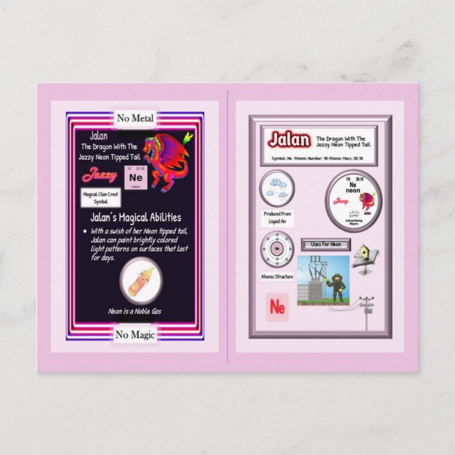 Dragão Periódico de Mesa - Cartão Neon (Frente)