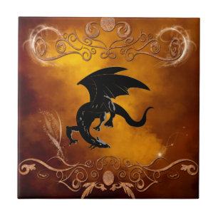 Dragão preto no céu