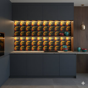 Dragão Regal sob o Azulejo cerâmico de lua complet