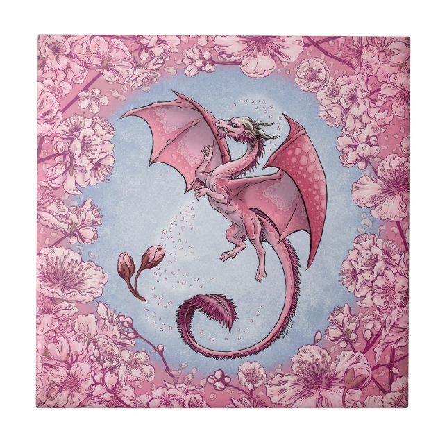 Dragão rosa da Primavera Nature Fantasy Art (Frente)