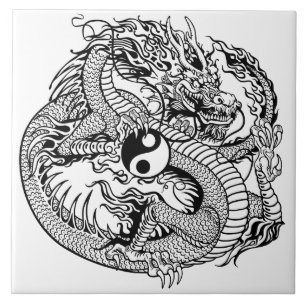 dragão segurando yin yang