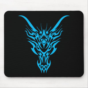 Dragão tribal azul Mousepad