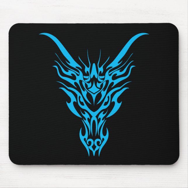 Dragão tribal azul Mousepad (Frente)