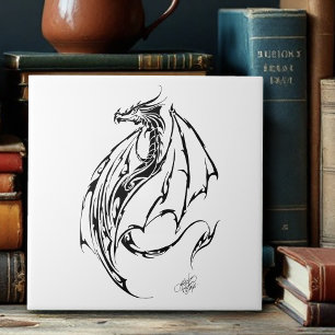Dragão Tribal de Tinta Preta
