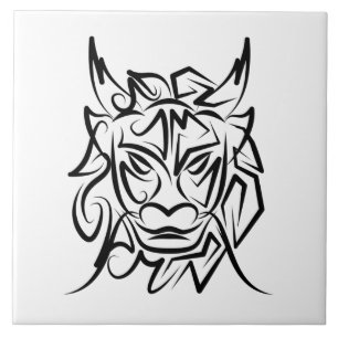 Dragão Tribal Negro e Branco