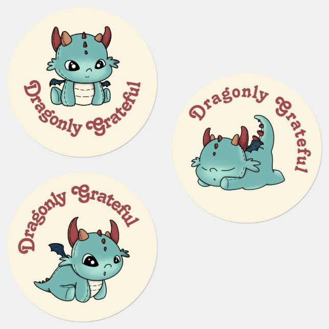 Dragão verde azul, bebê graças ao adesivo (Grupo)