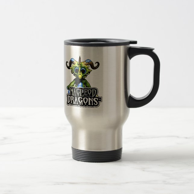 Dragão verde da DM 15 onças. Caneca de viagem (Direita)