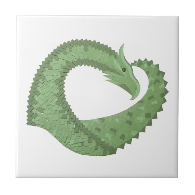 Dragão verde-oliva em branco (Frente)
