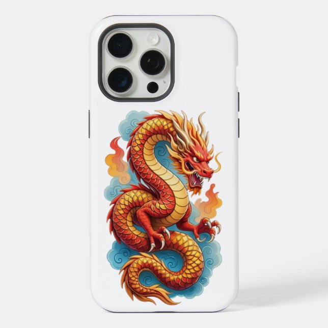 Dragão Vermelho Chinês Ilustração Fiery-67561 (Verso)