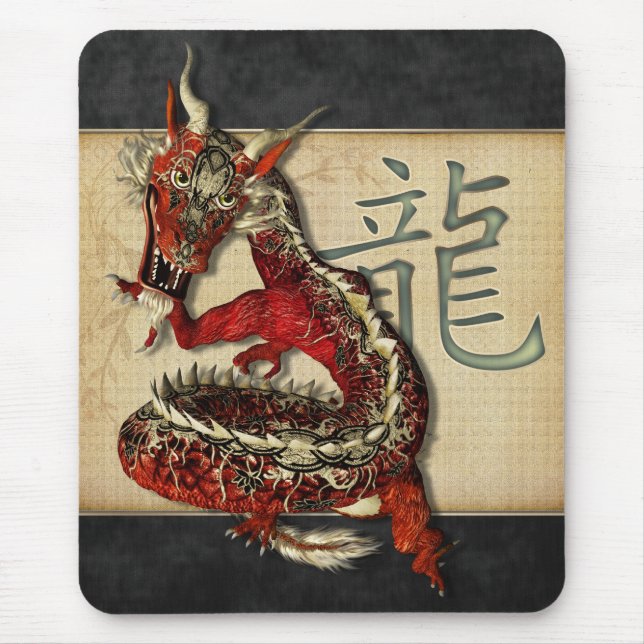 Dragão vermelho chinês Mousepad (Frente)