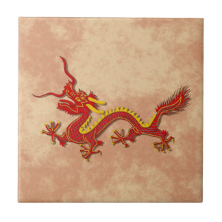 Dragão vermelho e Dourado chinês que cozinha o