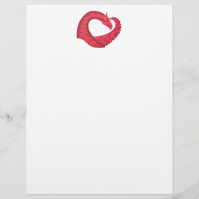 Dragão vermelho em branco (Frente)