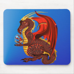 Dragão vermelho Mousepad da fortuna