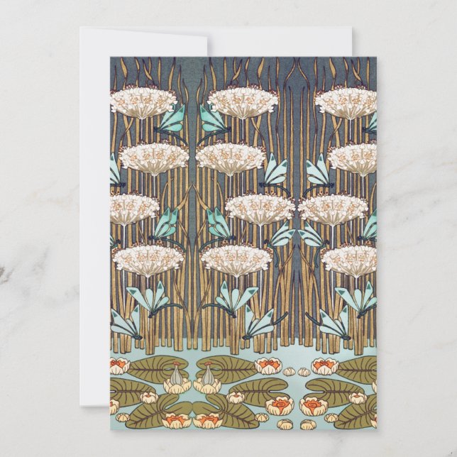 Dragões Água Lírios Marsh Art Nouveau (Frente)