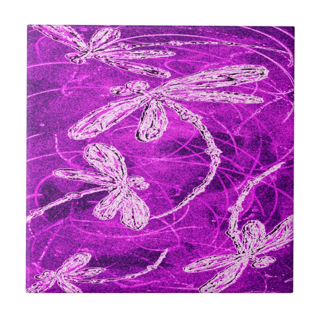 Dragões de prata em um céu magenta (Frente)